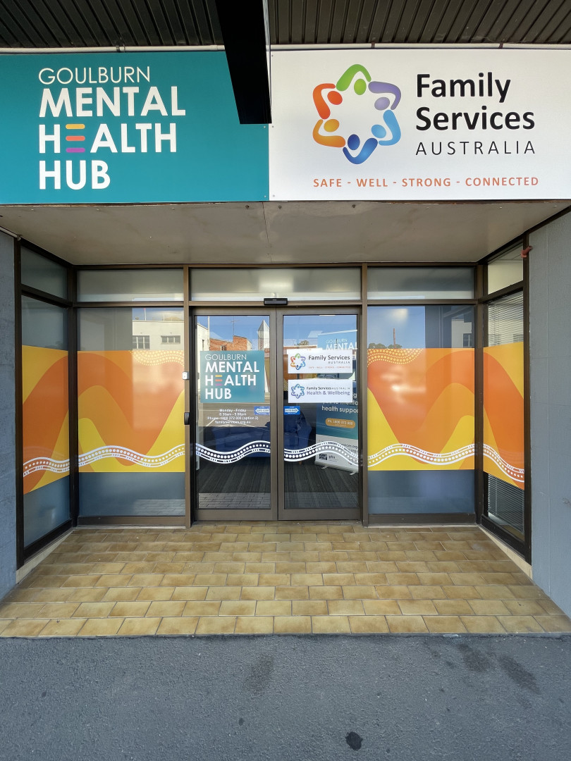 The front sliding doors of the Goulburn mental health hub