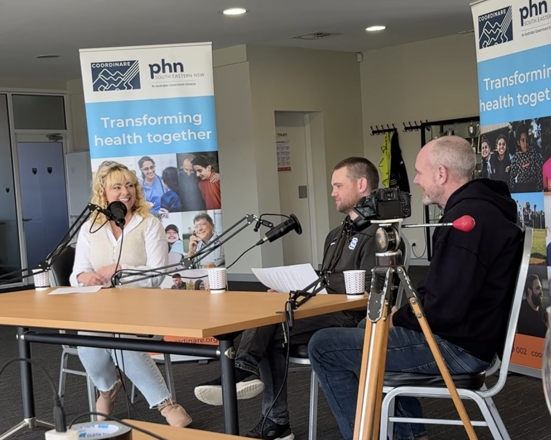Peer workers speaking during COORDINARE's podcast filming