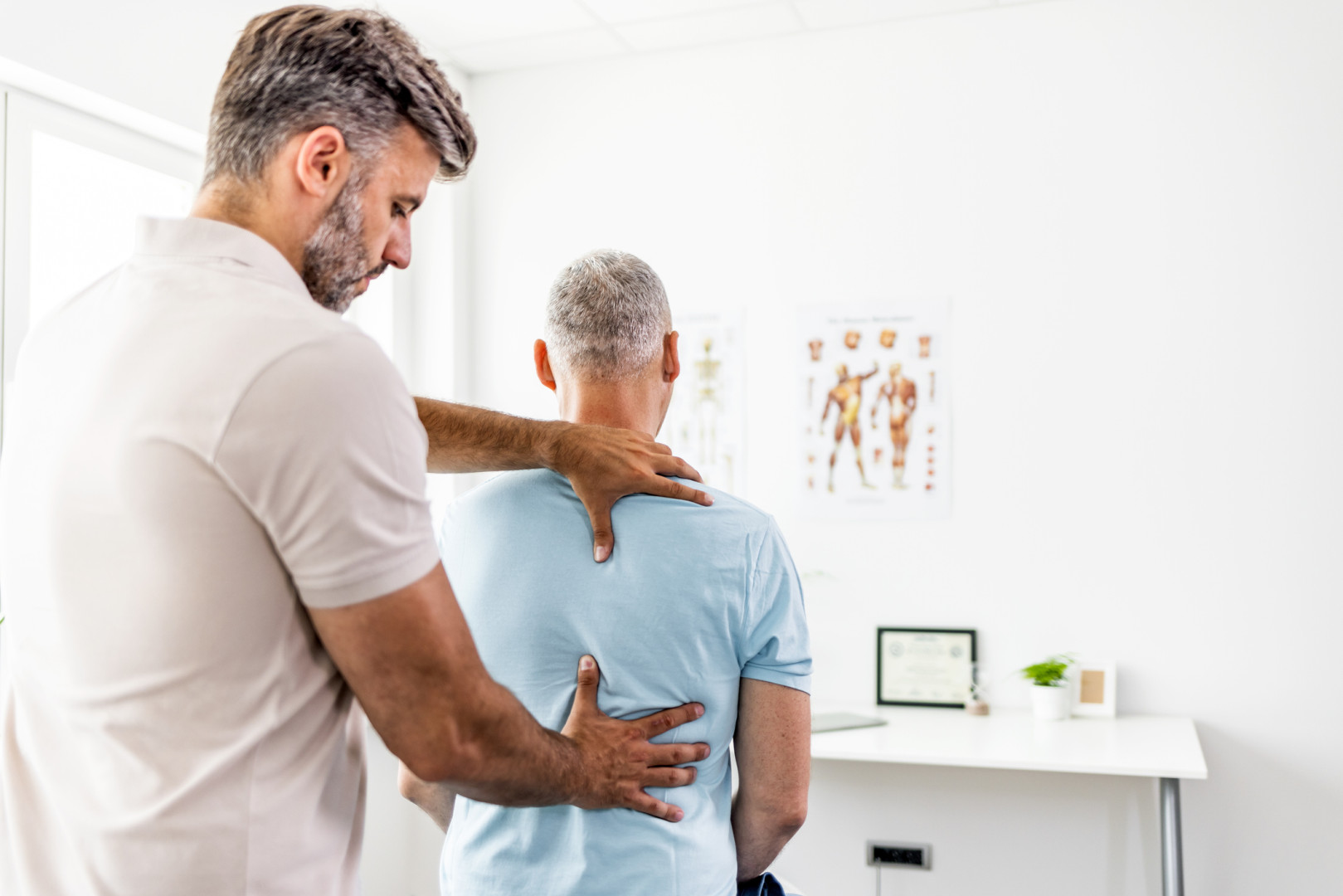 Doctor testing the pressure points of their patient.